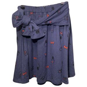 RARE Sanrio Hello Kitty Japan Lined Blue Cozy Skirt Waistband Sweater Wrap